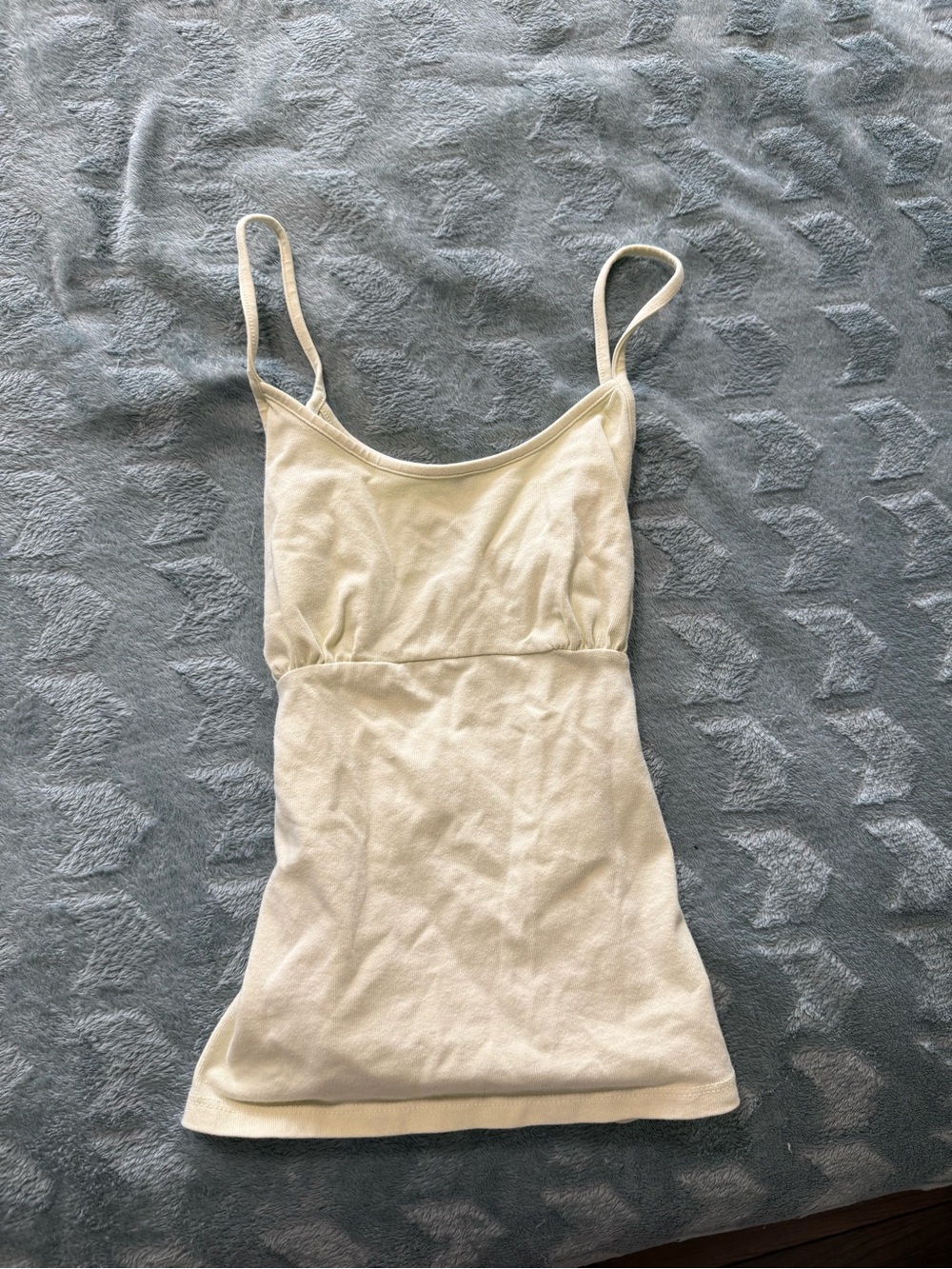 Brandy Melville Cream Ribbed Tank Top